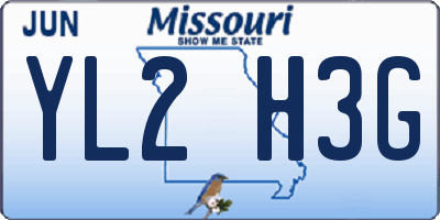 MO license plate YL2H3G