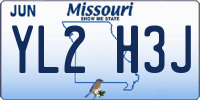 MO license plate YL2H3J