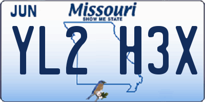 MO license plate YL2H3X