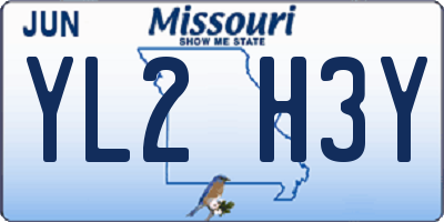 MO license plate YL2H3Y