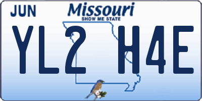 MO license plate YL2H4E