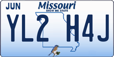 MO license plate YL2H4J