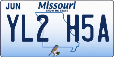 MO license plate YL2H5A