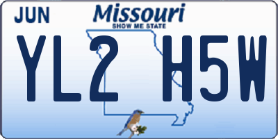 MO license plate YL2H5W