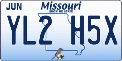 MO license plate YL2H5X