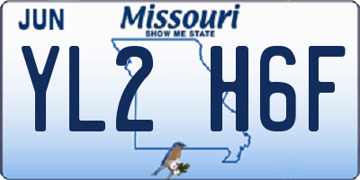 MO license plate YL2H6F