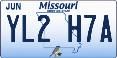 MO license plate YL2H7A