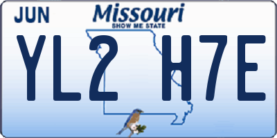 MO license plate YL2H7E