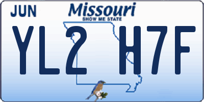 MO license plate YL2H7F