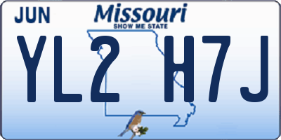 MO license plate YL2H7J