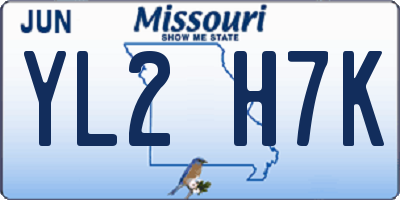 MO license plate YL2H7K