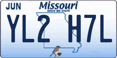 MO license plate YL2H7L
