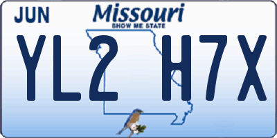 MO license plate YL2H7X