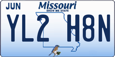 MO license plate YL2H8N