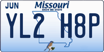 MO license plate YL2H8P