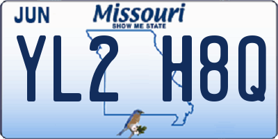 MO license plate YL2H8Q