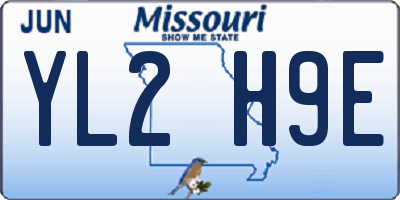 MO license plate YL2H9E