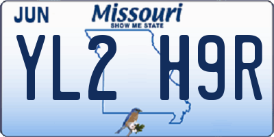 MO license plate YL2H9R