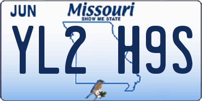 MO license plate YL2H9S