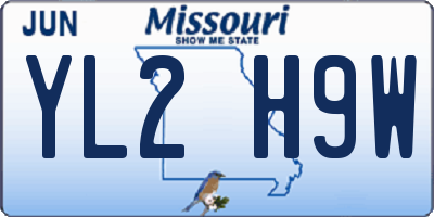MO license plate YL2H9W