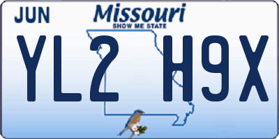 MO license plate YL2H9X