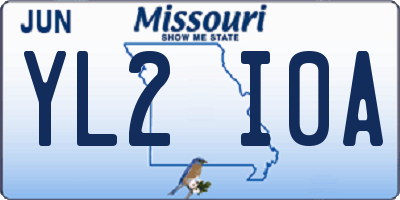 MO license plate YL2I0A
