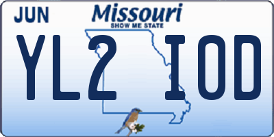 MO license plate YL2I0D