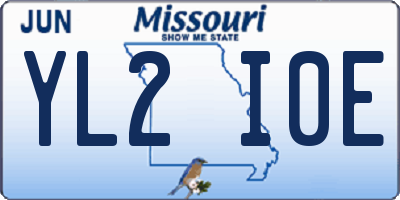 MO license plate YL2I0E