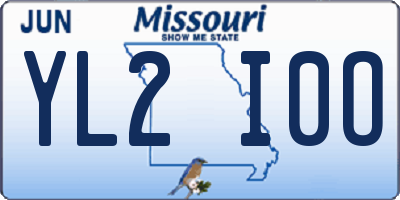 MO license plate YL2I0O