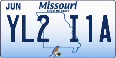 MO license plate YL2I1A