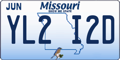 MO license plate YL2I2D