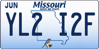 MO license plate YL2I2F