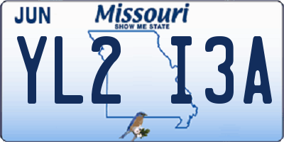 MO license plate YL2I3A