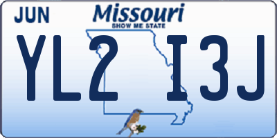 MO license plate YL2I3J