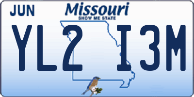 MO license plate YL2I3M