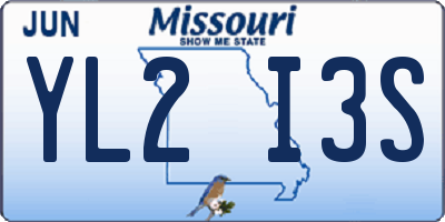 MO license plate YL2I3S