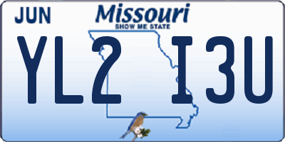 MO license plate YL2I3U