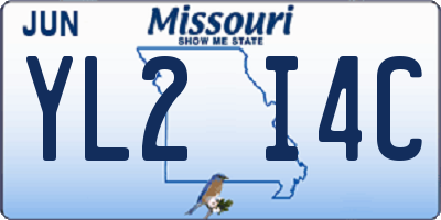 MO license plate YL2I4C