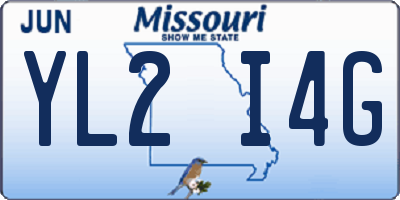 MO license plate YL2I4G