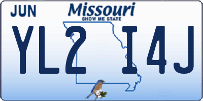 MO license plate YL2I4J