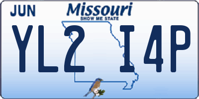 MO license plate YL2I4P