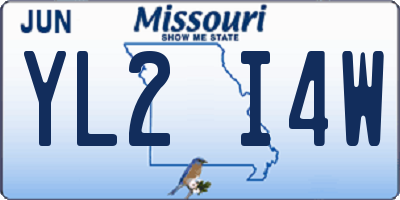 MO license plate YL2I4W