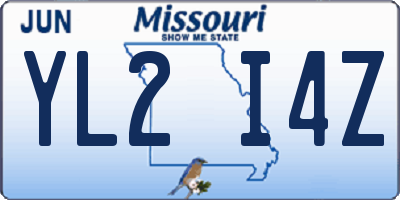 MO license plate YL2I4Z