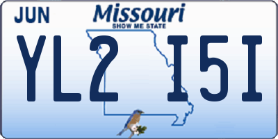 MO license plate YL2I5I
