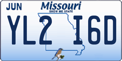 MO license plate YL2I6D