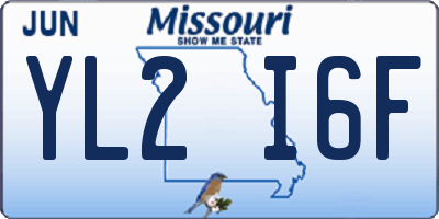 MO license plate YL2I6F