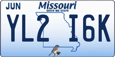 MO license plate YL2I6K