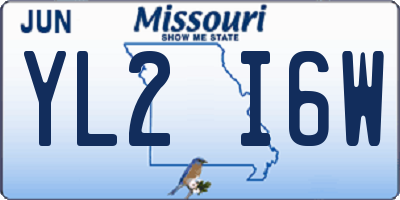 MO license plate YL2I6W