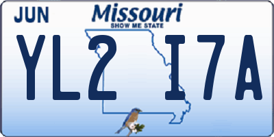 MO license plate YL2I7A