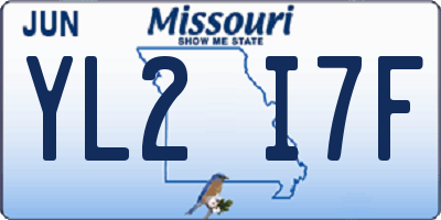 MO license plate YL2I7F
